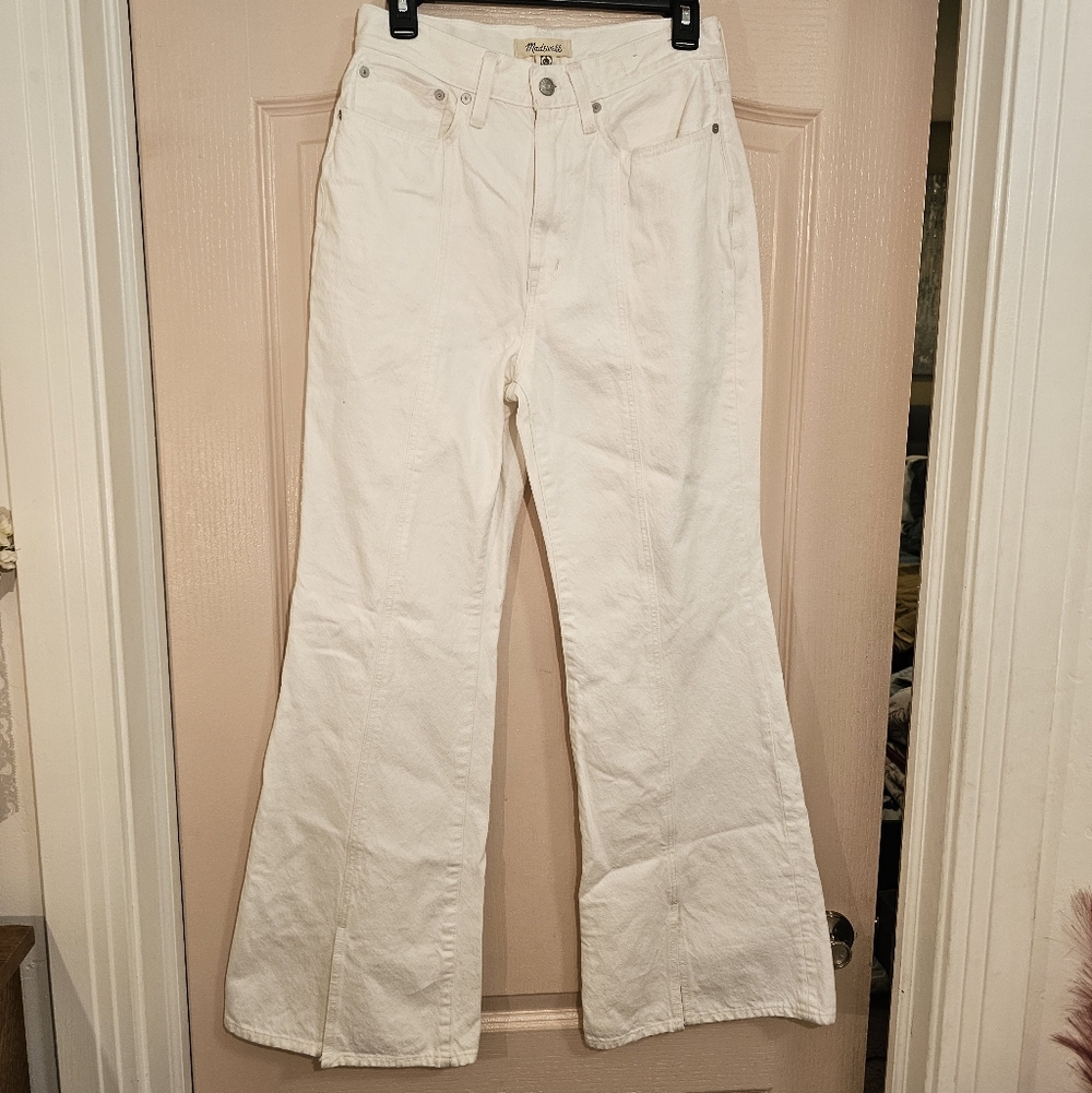Madewell Baggy Flare Jeans White  Cotton Size 27